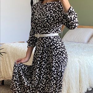 ZARA Long Sleeve Midi Dress